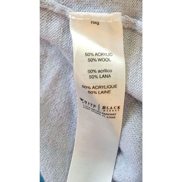 White House Black Market M Wool Blend Pullover Sweater Sz M Lavender Cross Back - Picture 7 of 7
